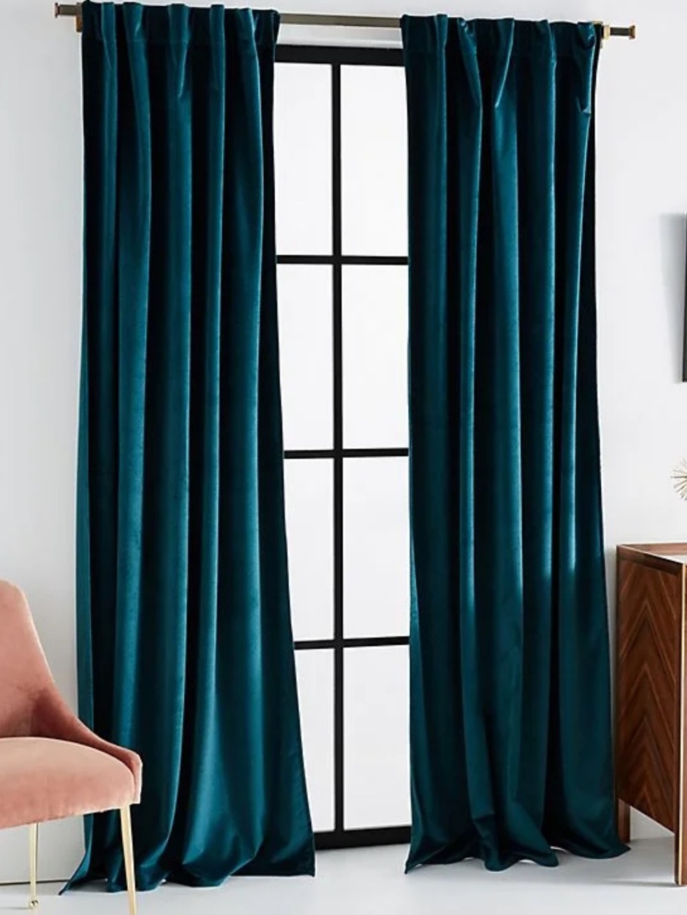 Anthropologie Louise Velvet Curtain Set